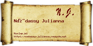 Nádassy Julianna névjegykártya